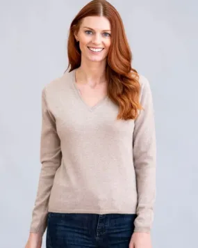 Ladies Cashmere V Neck Jumper