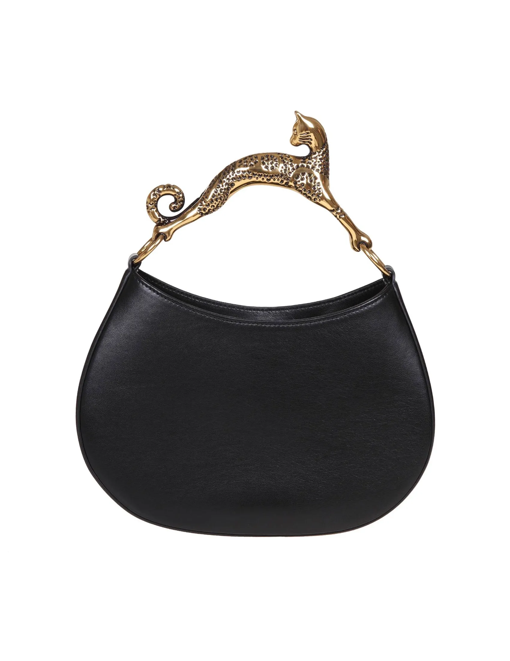 LANVIN HOBO CAT BAG IN BLACK LEATHER