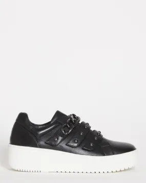 Leanne Leather Chunky Hardware Trainers Extra Wide Fit | Simply Be