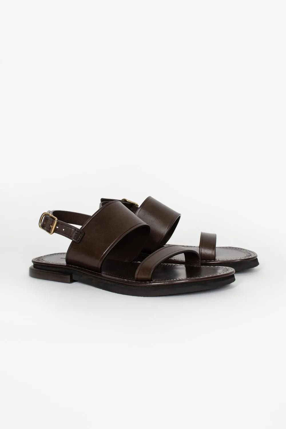 Leather Sandal Dark Brown