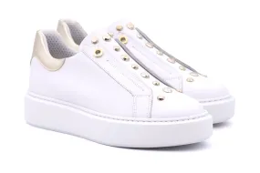 Leather sneakers with studs
