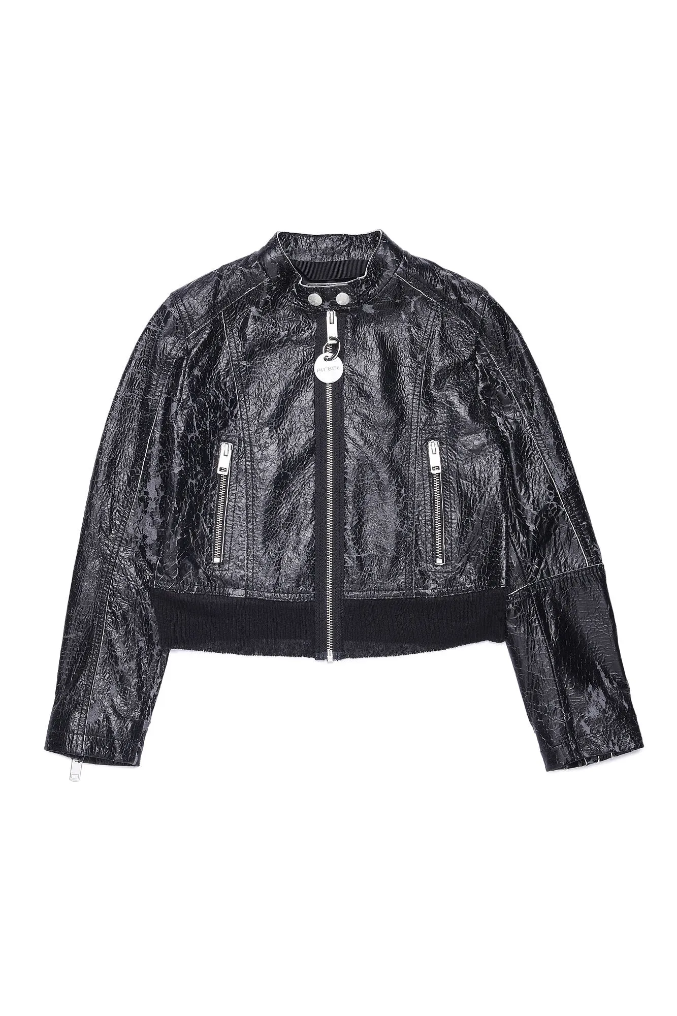 Leather Zip Up Black Jacket