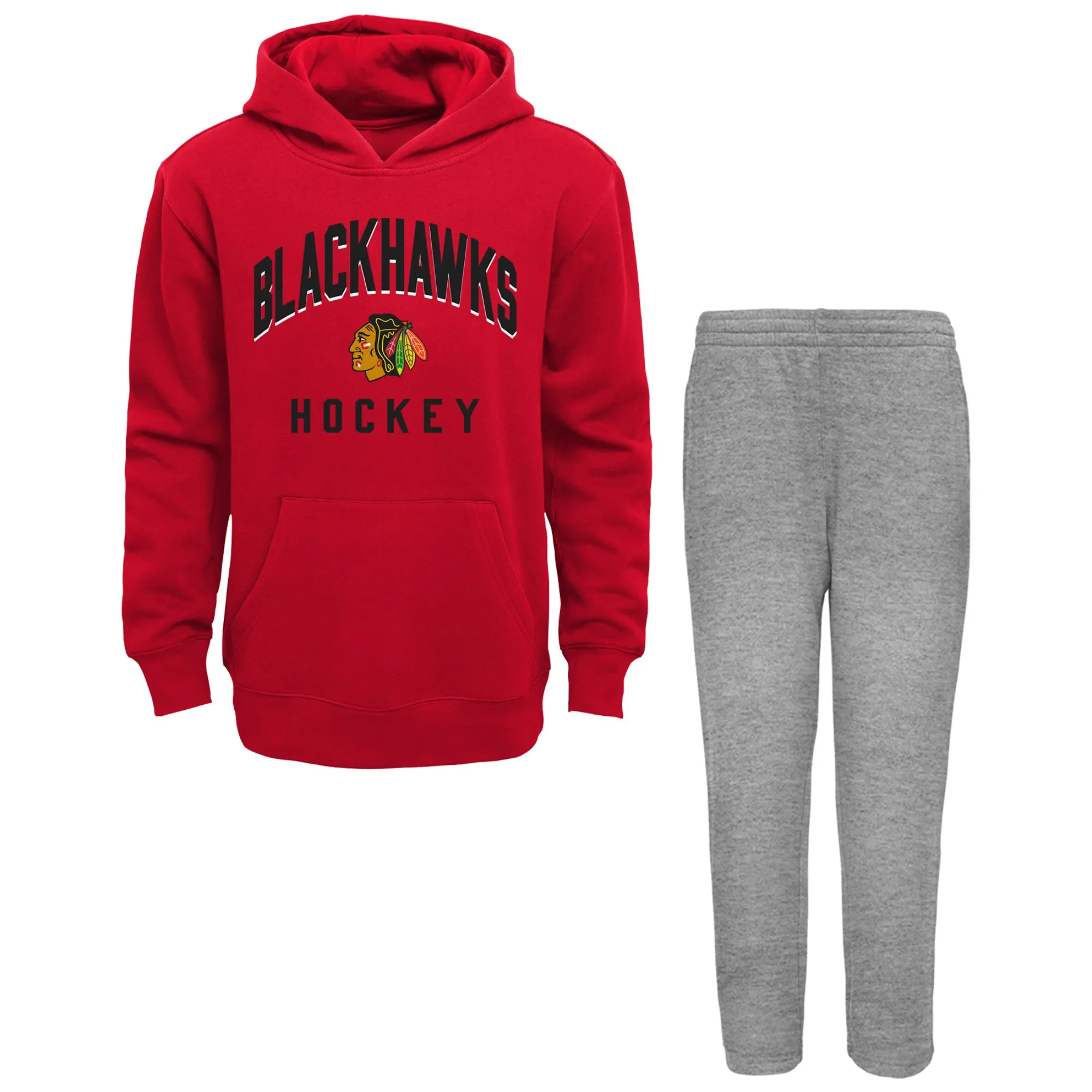 Lids Toddler Red/Heather Gray Chicago Blackhawks Play by Pullover Hoodie & Pants Set