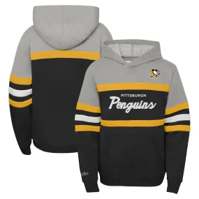 Lids Youth Mitchell & Ness Gray Pittsburgh Penguins Head Coach Pullover Hoodie