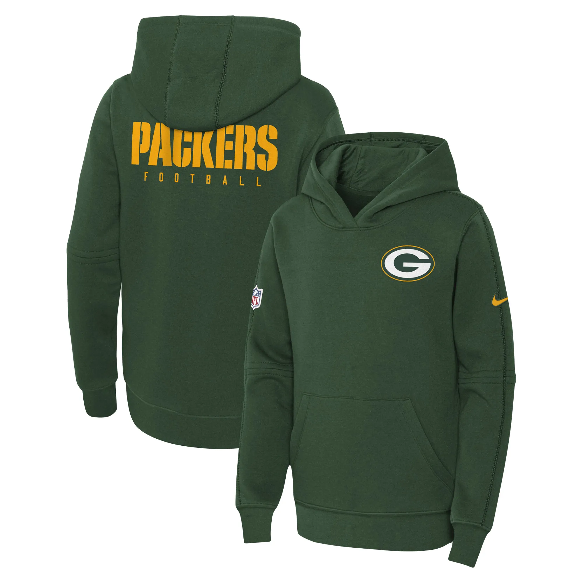 Lids Youth Nike Green Green Bay Packers Club Fleece Pullover Hoodie