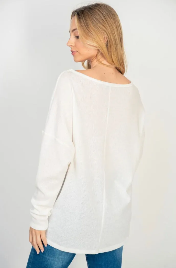 Long Sleeve Solid Knit Sweater