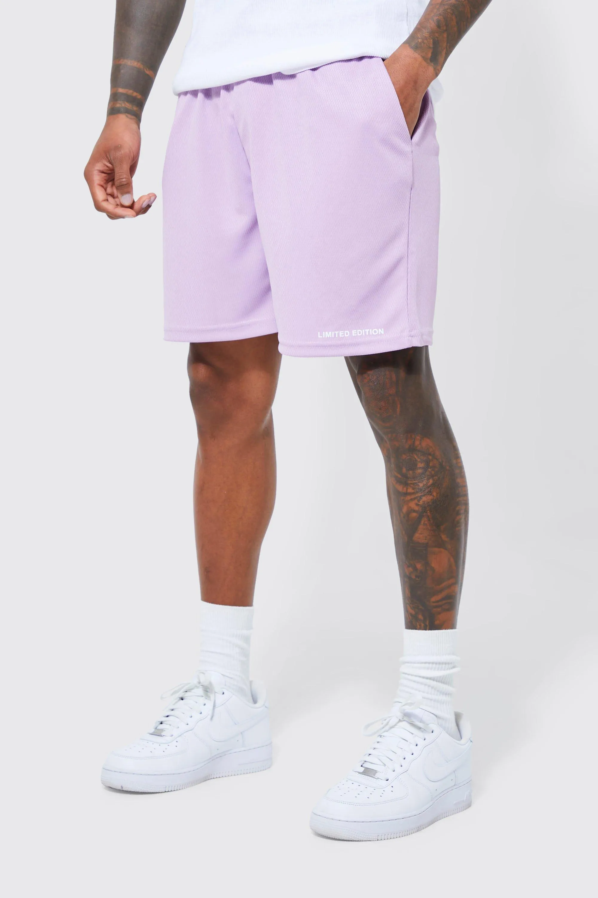 Loose Fit Short Length Limited Mesh Short | boohooMAN UK