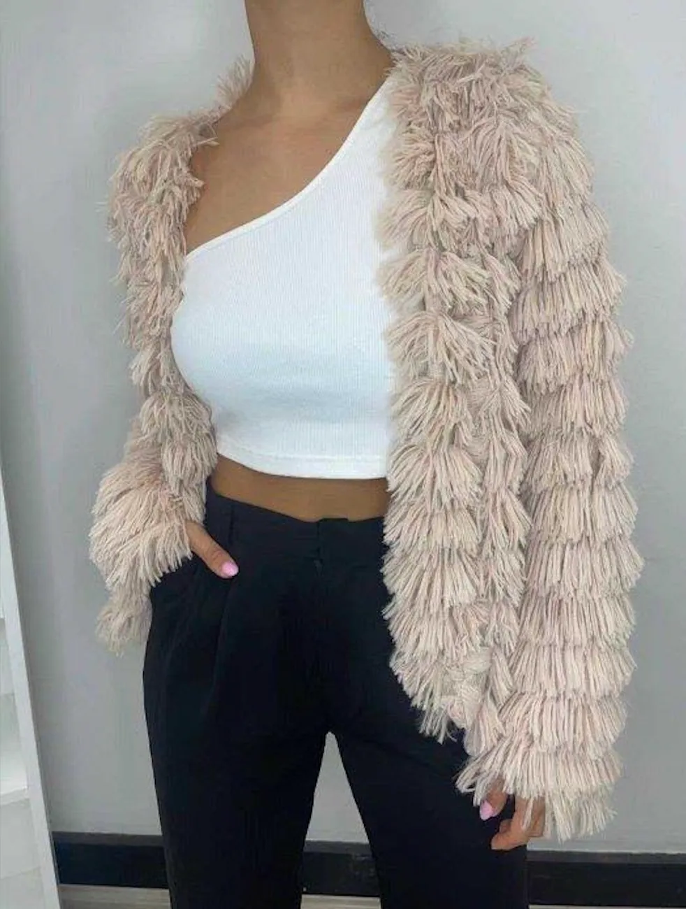Lorena Fluffy Jacket Beige