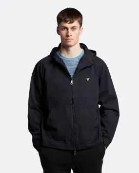 Lyle & Scott Garment Dyed Zip Through Hooded Jacket Dark Navy