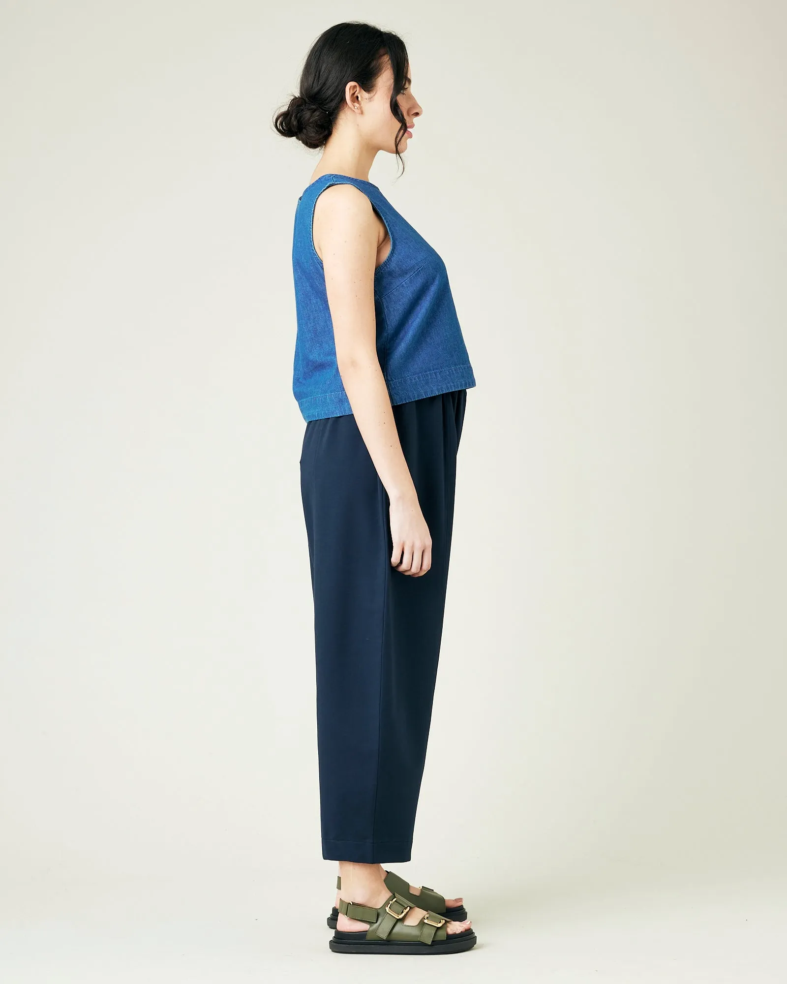 Mabel Navy Jersey Trousers
