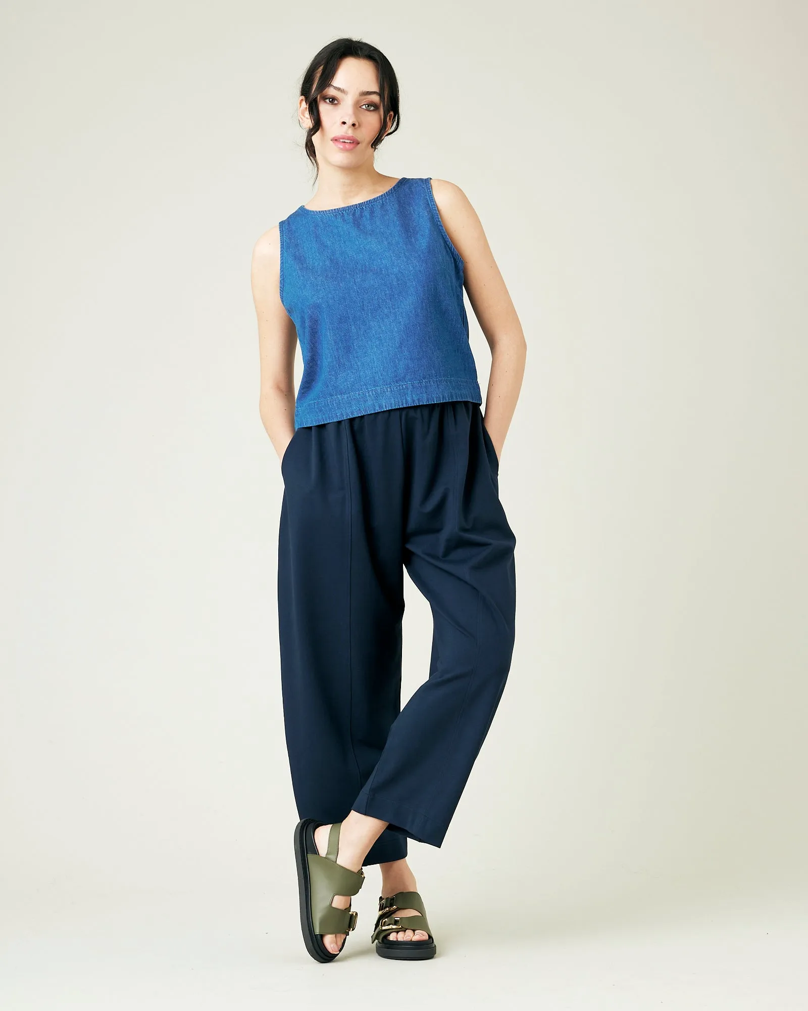 Mabel Navy Jersey Trousers