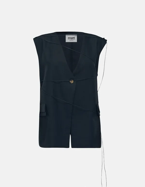 Maet Meilani Linen Vest - Black