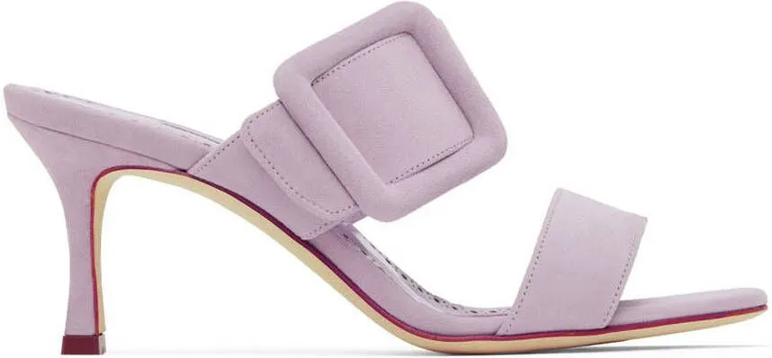 Manolo Blahnik Purple Gable Mules