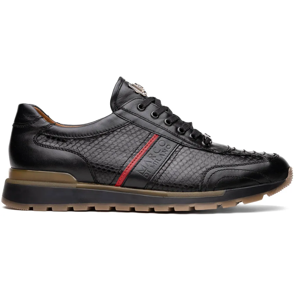 Marco Di Milano Brescia Python & Calfskin Sneakers Black