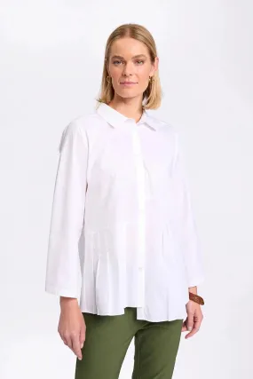 MARCO POLO PLEATED ESSENTIAL SHIRT - WHITE