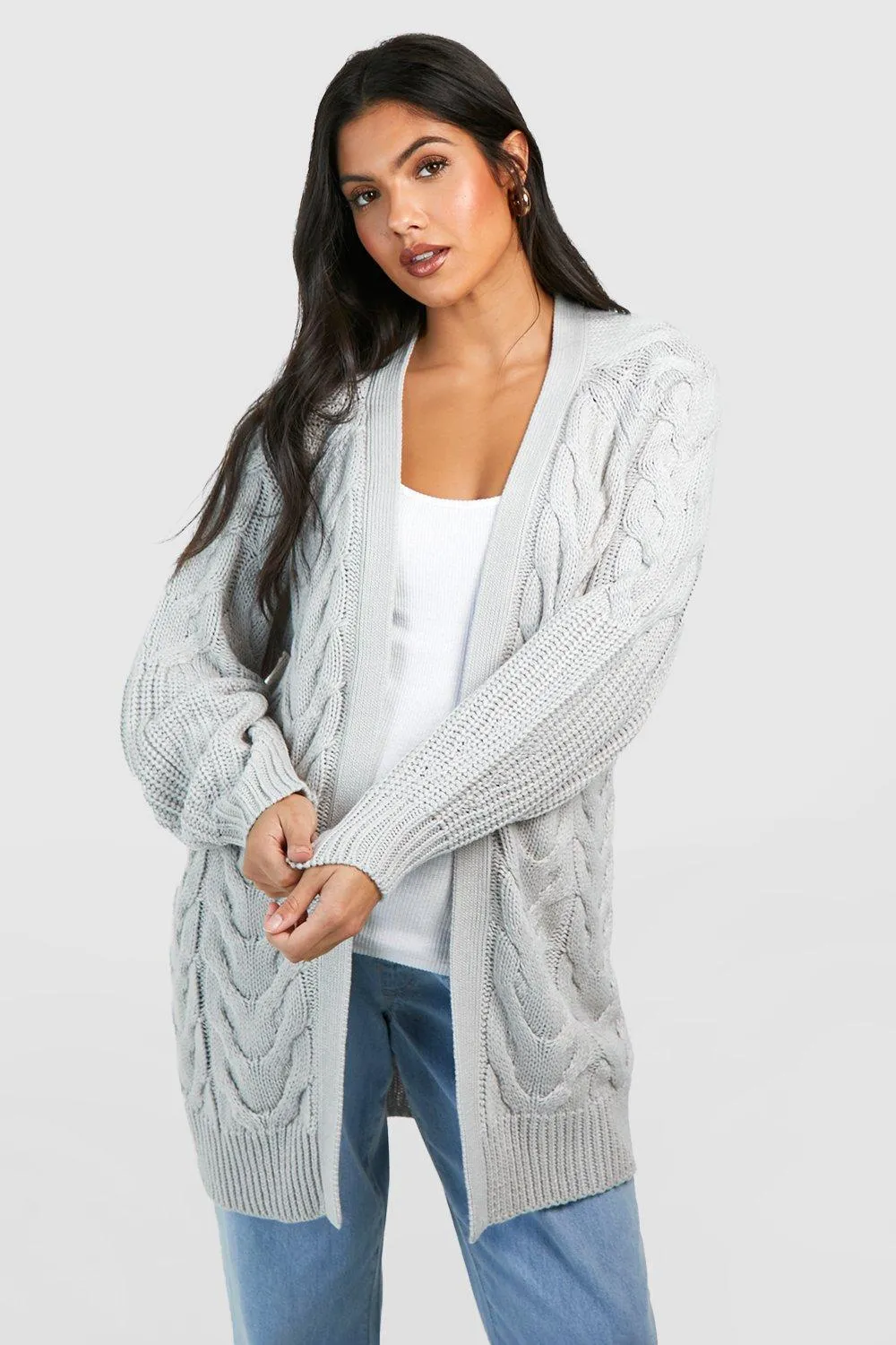 Maternity Fisherman Knit Cardigan