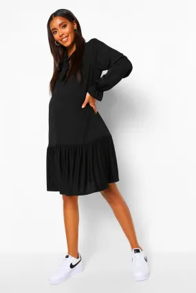 Maternity Tie Neck Smock Dress