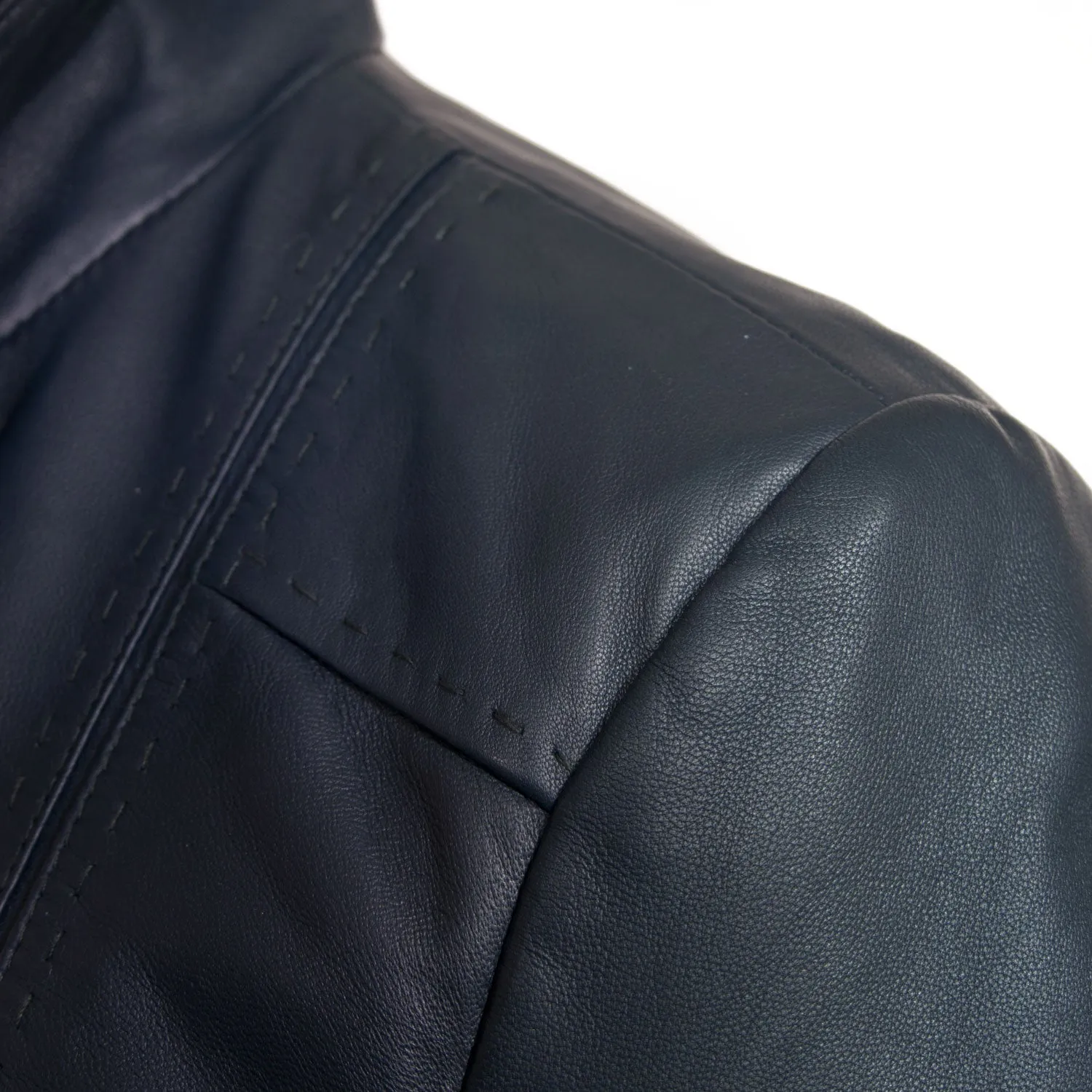 May: Women's Blue Leather Jacket