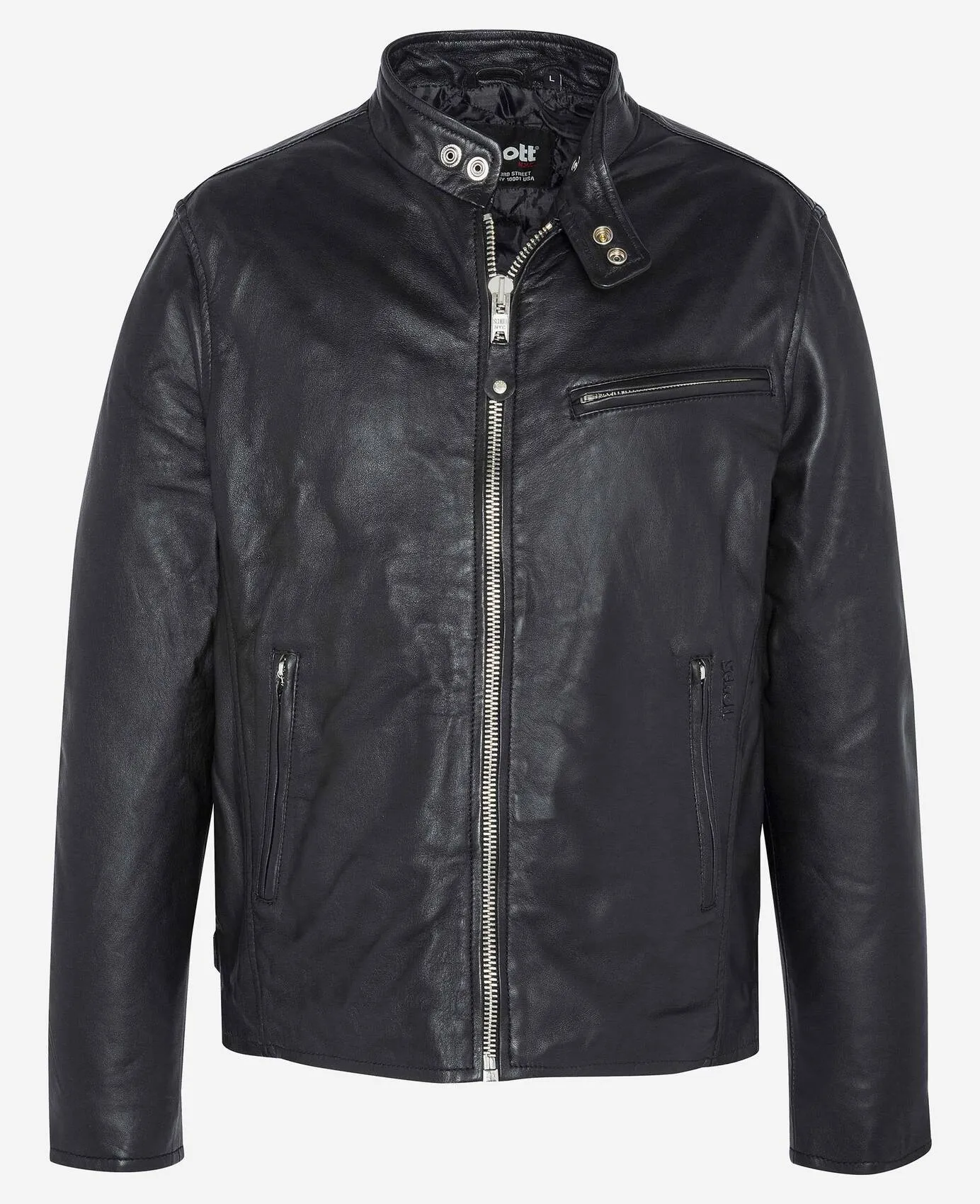 Men's black leather jacket in biker style lc 949 d