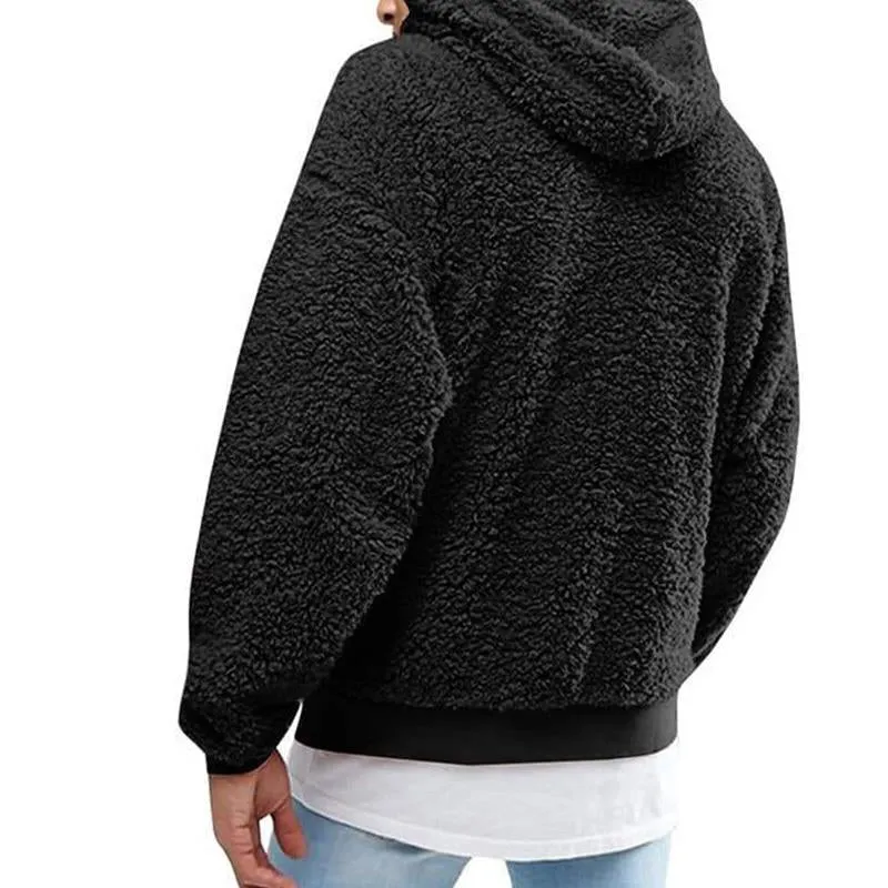 Men's Casual Solid Color Fleece Long-Sleeved Hoodie 83899499M