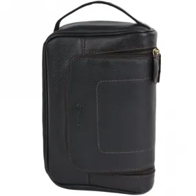 Mens Leather Hanging Wash Bag Brown : 89145