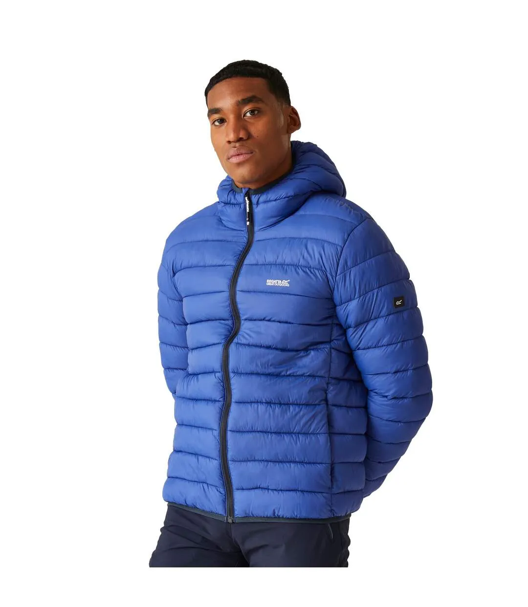 Mens marizion baffled hooded padded jacket new royal/oxford blue Regatta