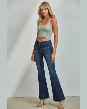 Mid Rise Flare Jeans