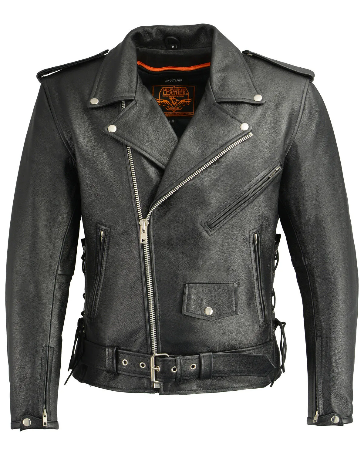 Milwaukee Leather Men's Classic Side Lace Concealed Carry Motorcycle Jacket - 3X