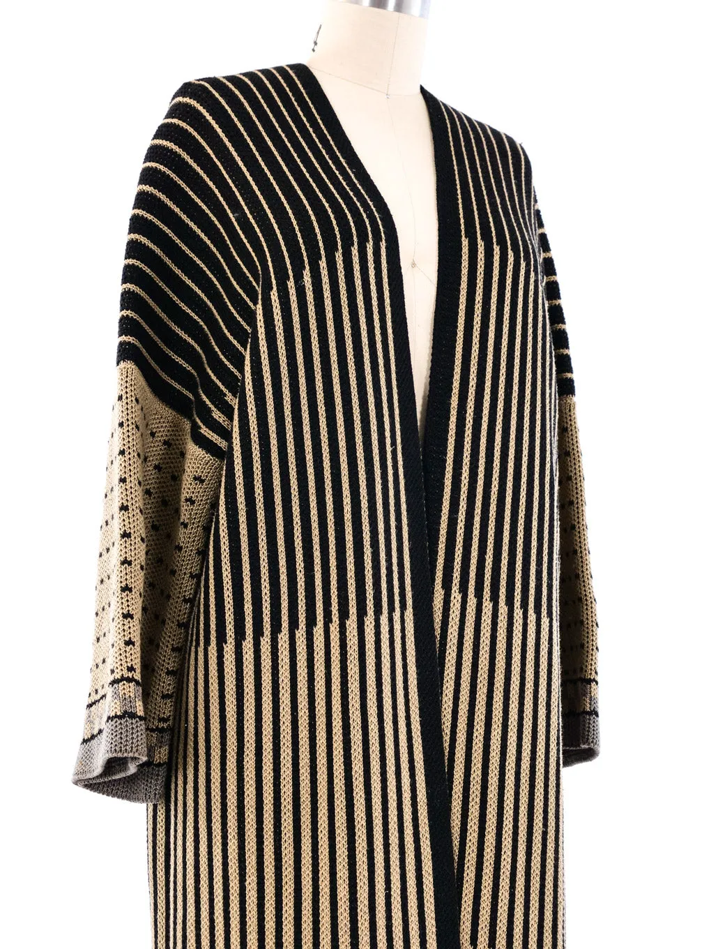 Mixed Pattern Knit Cardigan