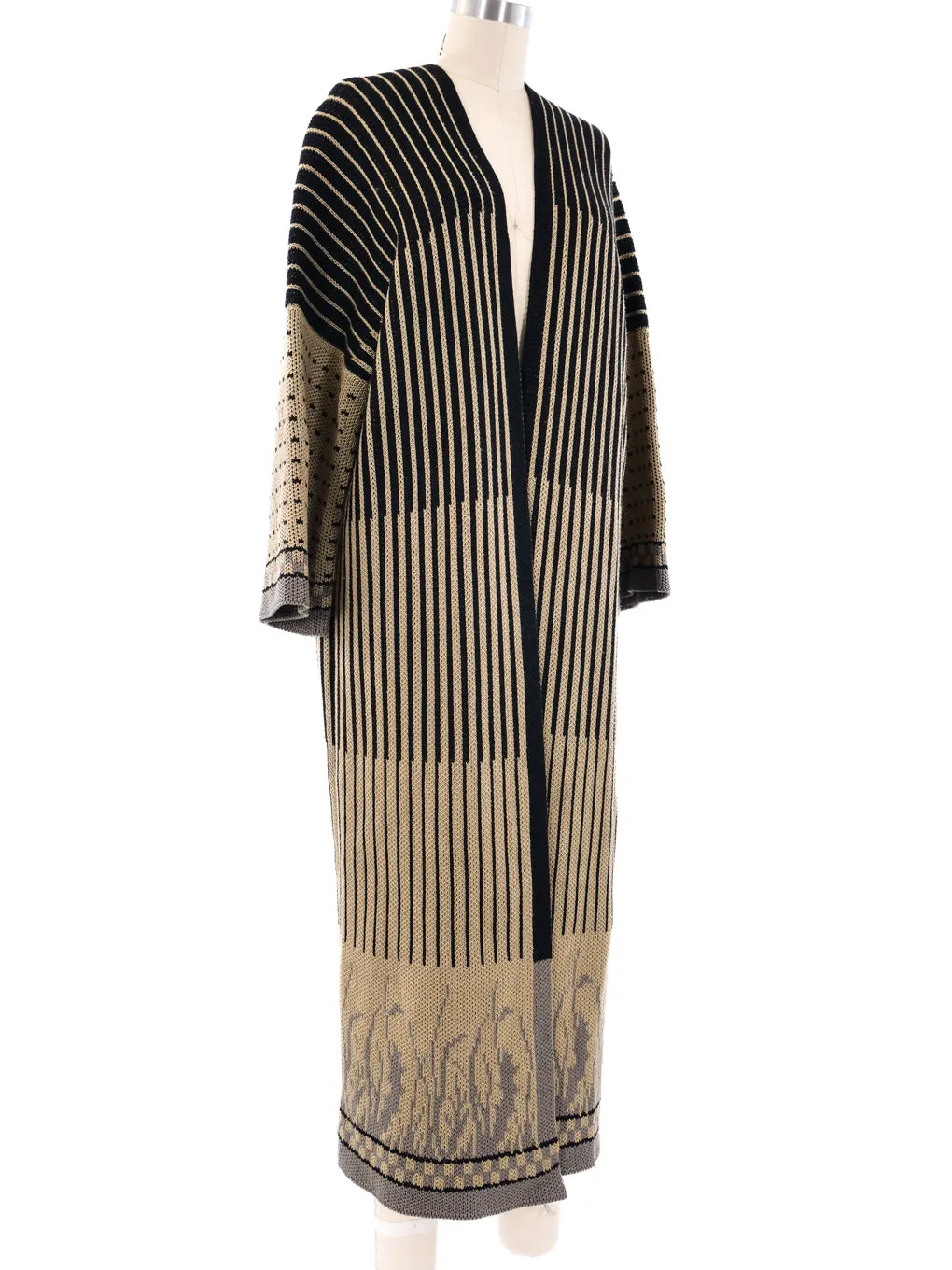 Mixed Pattern Knit Cardigan