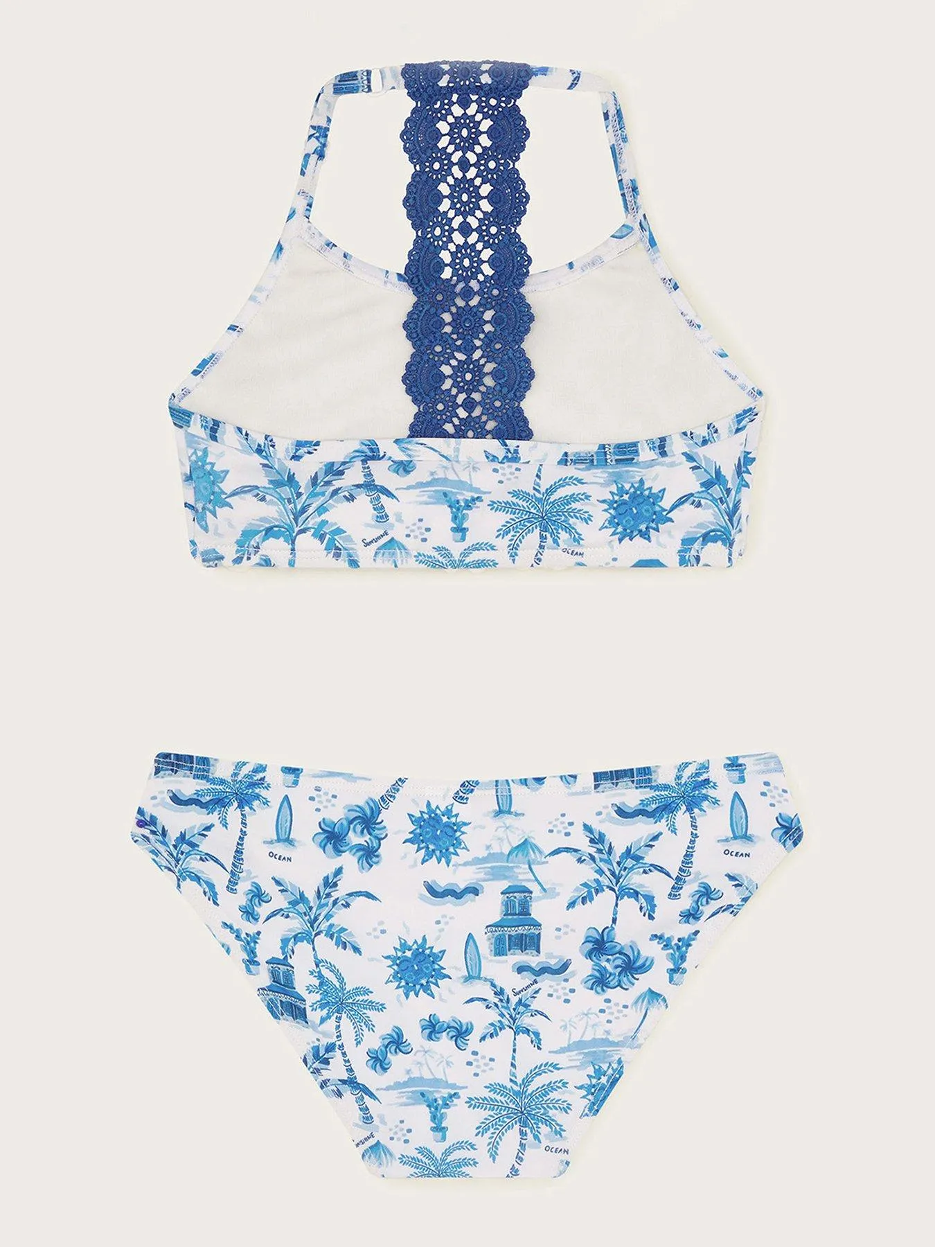 Monsoon Girls Resort Print Bikini - Blue