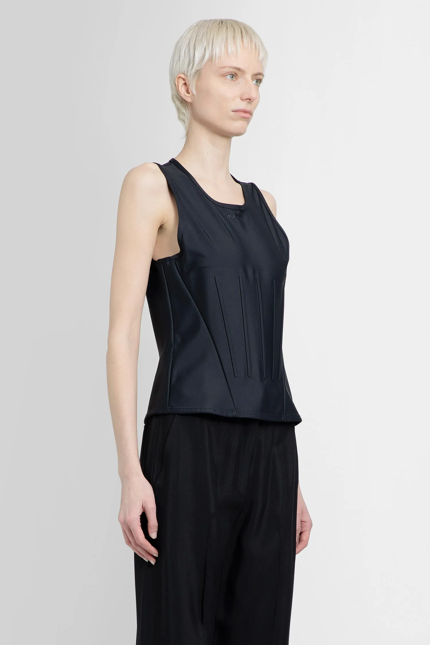 mugler corseted tank top