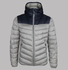 Napapijri Aerons Colour Block Hooded Quilted Jacket Grey Ghost