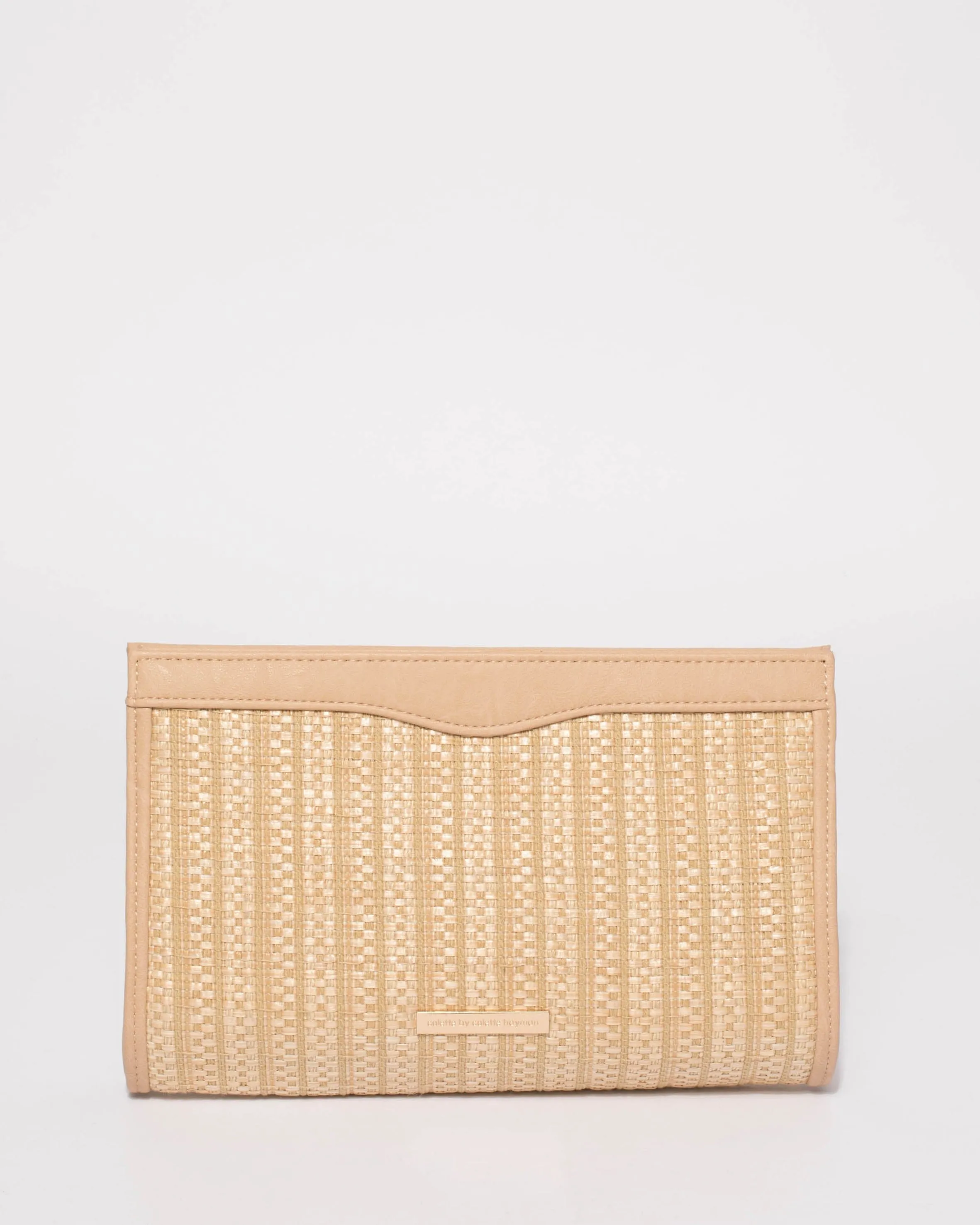 Natural Natalia Weave Clutch Bag