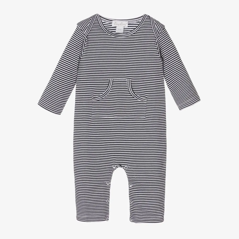Navy Blue Pima Cotton Romper