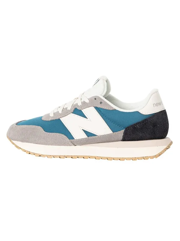 New Balance 237 Suede Trainers - Grey/Blue/White