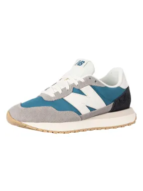 New Balance 237 Suede Trainers - Grey/Blue/White