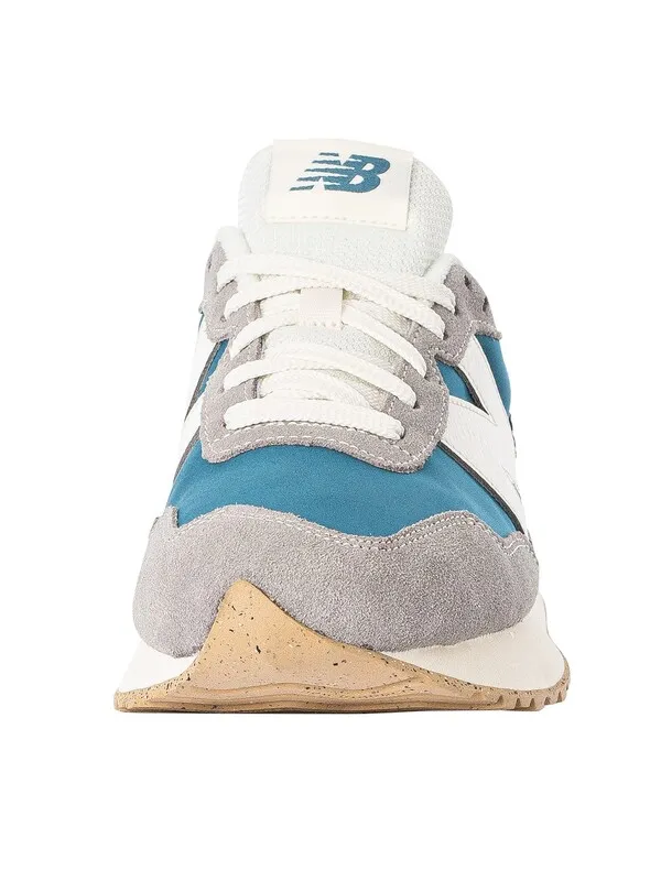 New Balance 237 Suede Trainers - Grey/Blue/White