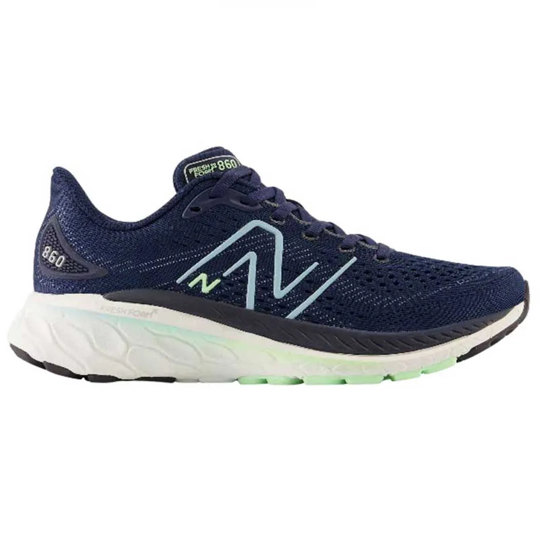 New Balance 860v13 Running Shoe Navy/ Beach Blue/ Green Aura (Women's)