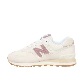 New Balance Womens 574 Linen/Rosewood