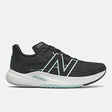 New Balance Womens FuelCell Rebel Running Shoe- Black/White/Citrus