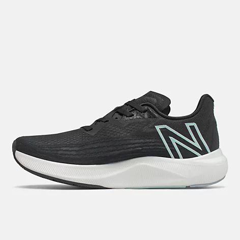 New Balance Womens FuelCell Rebel Running Shoe- Black/White/Citrus