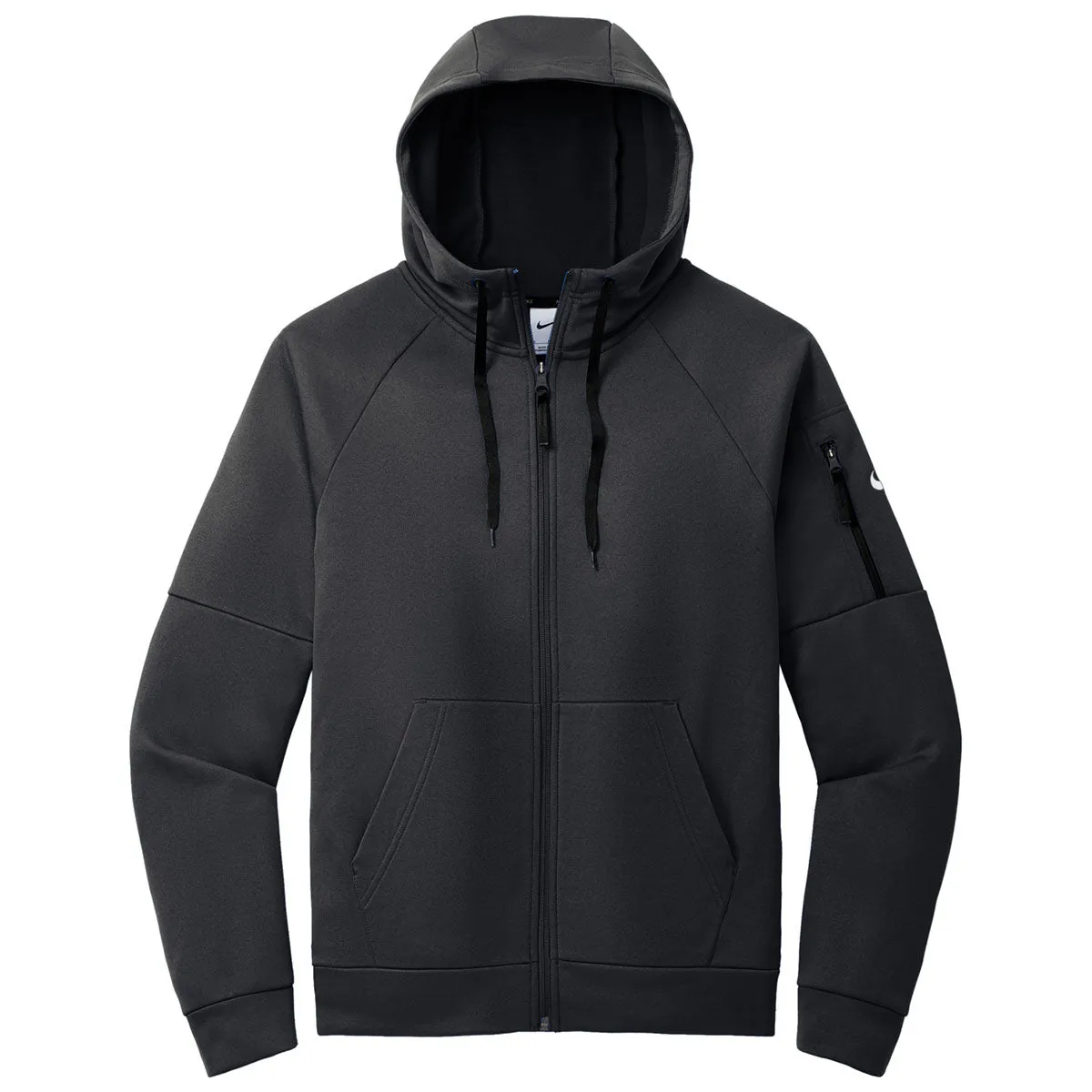 Nike Men's Black Therma-FIT Pocket Full-Zip Fleece Hoodie