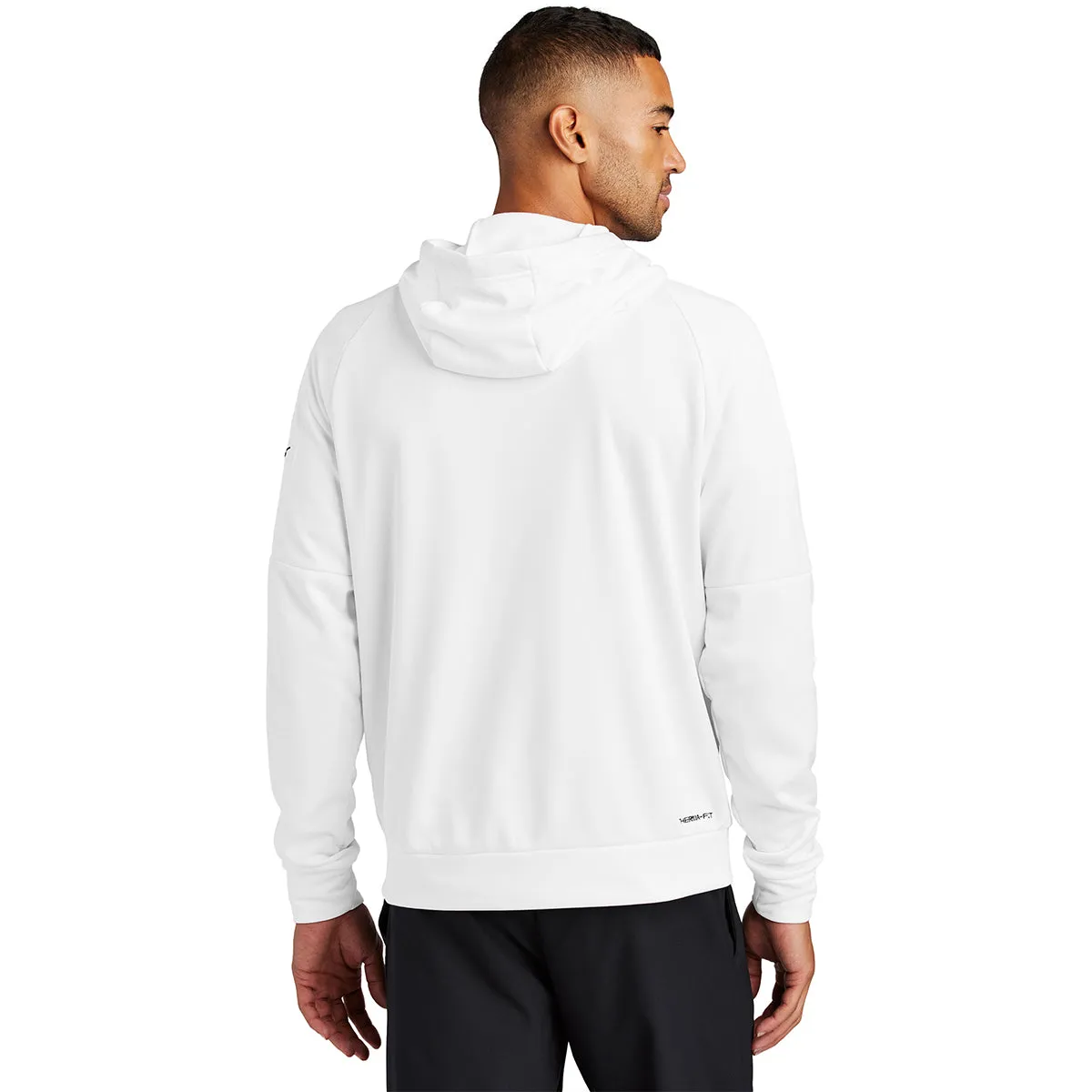 Nike Men's White Therma-FIT Pocket Full-Zip Fleece Hoodie