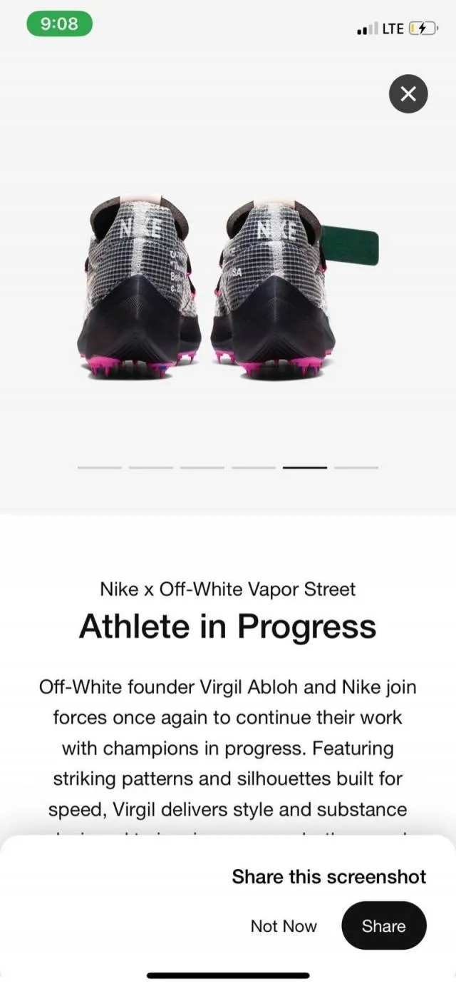 Nike X off-white vapor street