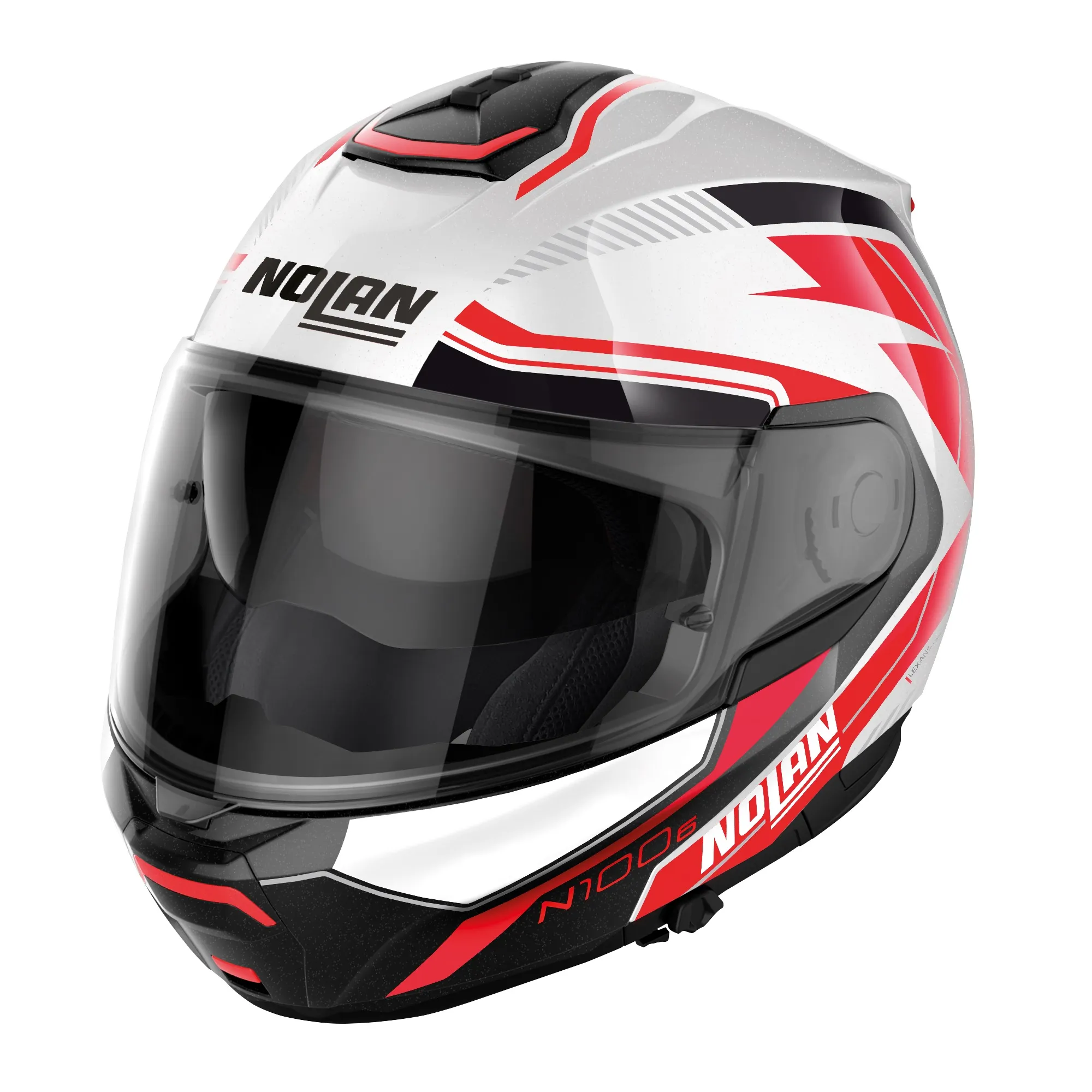 Nolan N100-6 Surveyor Helmet - White/Black/Red