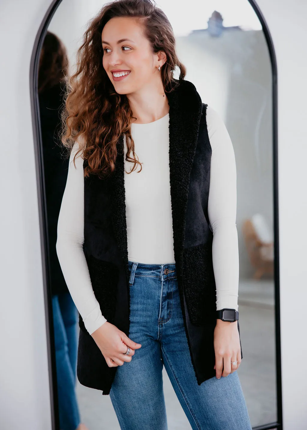 Nylah Faux Suede Hooded Vest