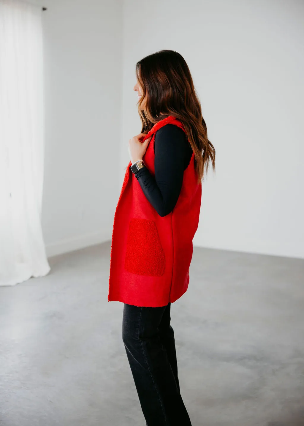 Nylah Faux Suede Hooded Vest