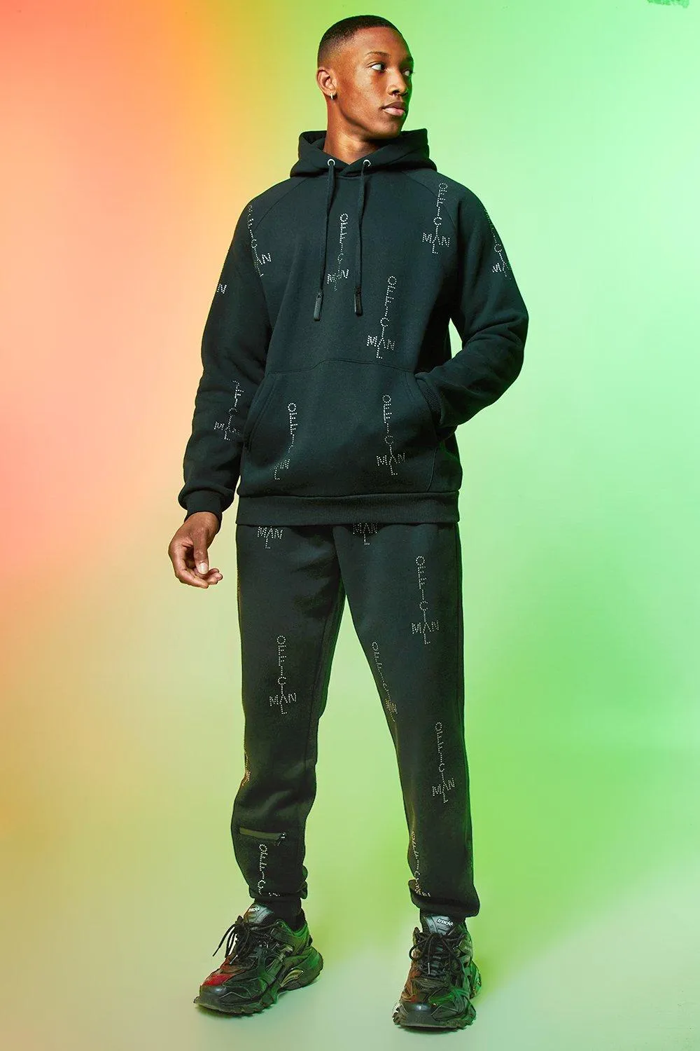 Ofcl Man Rhinestone Tracksuit