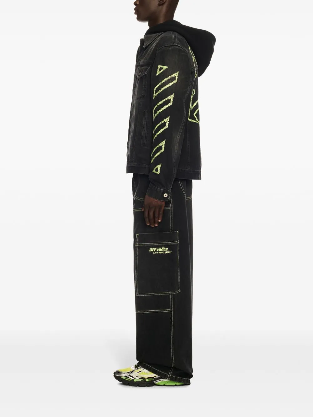 Off White Irregular Cargo Jeans